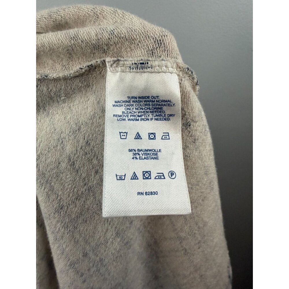 Lands End Womens Plaid Mock Neck Long Sleeve Shirt Size L 14-16 Beige & Navy - Picture 5 of 5